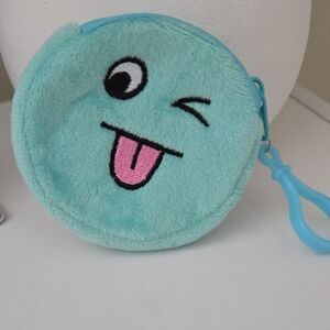 Teal Emoji Coin Purse Bag